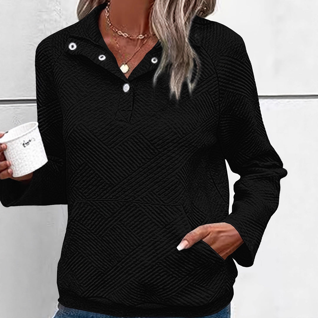 Sweatshirt matelassé pour femmes avec fermeture éclair complète et poches pratiques Chic & Stil