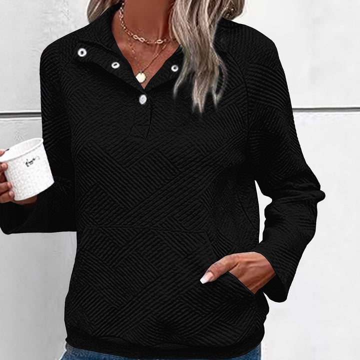 Sweatshirt matelassé pour femmes avec fermeture éclair complète et poches pratiques Chic & Stil