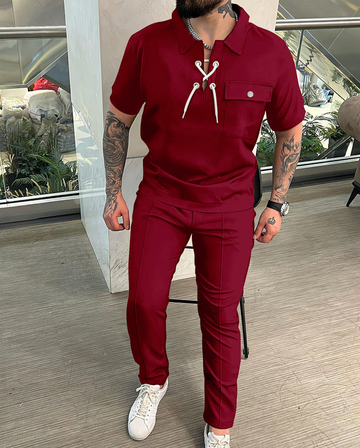 Stylish men's outfit with drawstring details Lune London