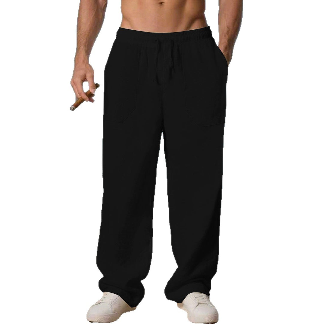 Comfortable beach pants for men with side pockets and elastic waistband Lune London