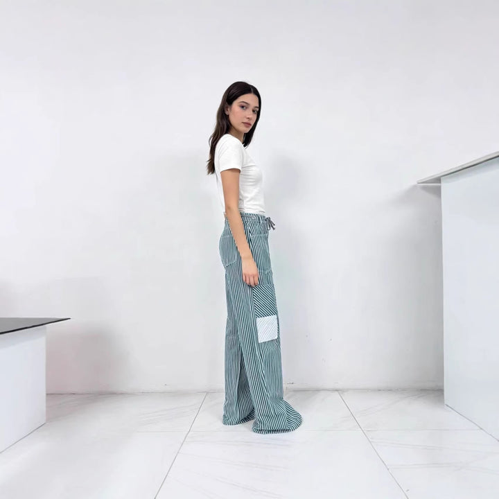 Women's wide cargo pants with practical pockets and unique design Lune London