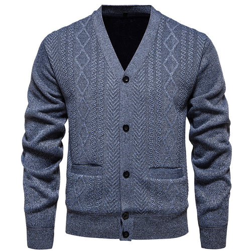 Modern knitted jacket for men with classic plaid pattern Lune London