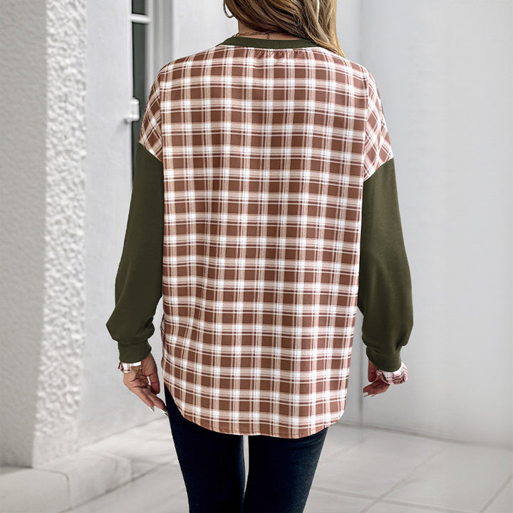 Women's casual top with ruffle details and contrasting sleeves Lune London