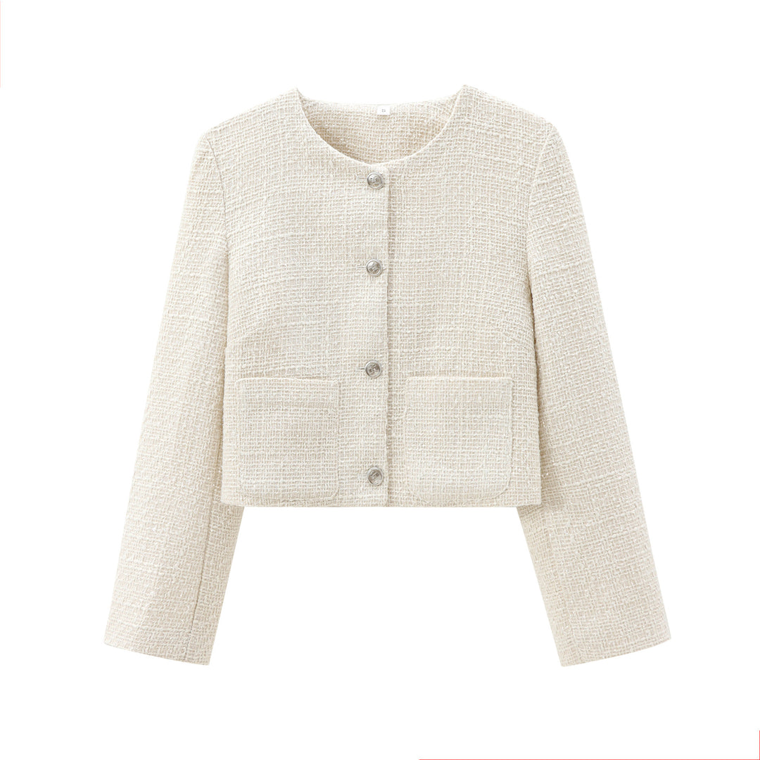 Lune London Structured Tweed Short Jacket for Women with Practical Pockets