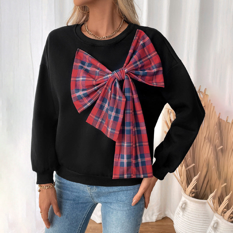 Sweat-shirt féminin à la mode avec design de nœud artistique Chic & Stil