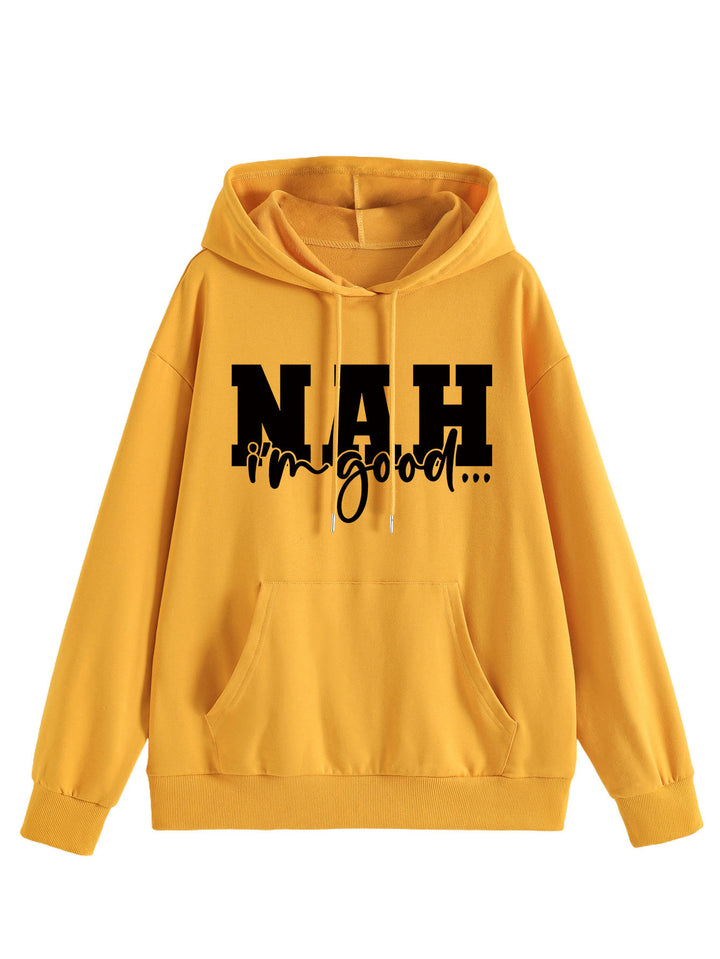 Sweat à capuche pour femmes avec lettrage motivant et coupe confortable Chic & Stil