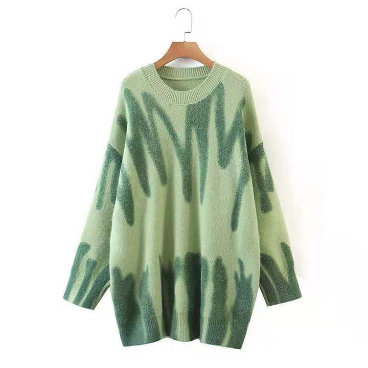 Casual sweater for women with modern abstract design and oversized cut Lune London