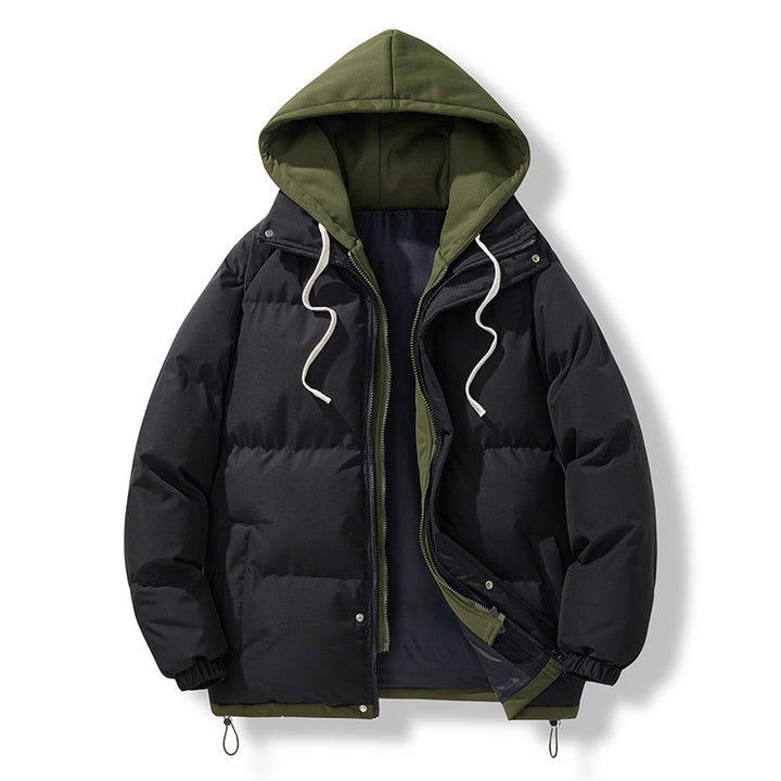 Insulated down jacket for men with removable hood and adjustable hem Lune London
