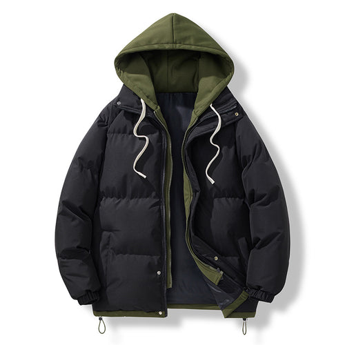 Insulated down jacket for men with removable hood and adjustable hem Lune London