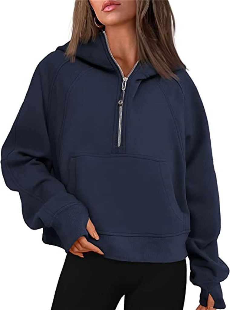 Ladies Oversized Hoodie with practical kangaroo pocket and zipper Lune London