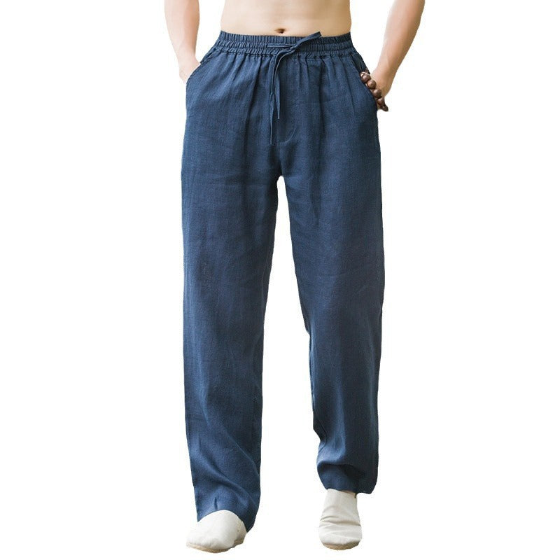Casual linen pants for men with elastic waist and practical side pockets Lune London