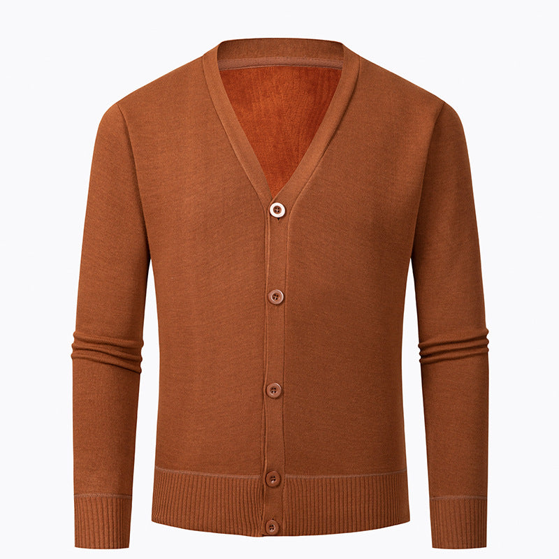 Men's knit sweater with V-neck and buttonless design Lune London