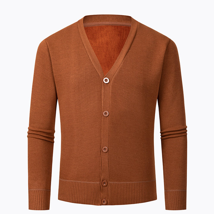 Men's knit sweater with V-neck and buttonless design Lune London