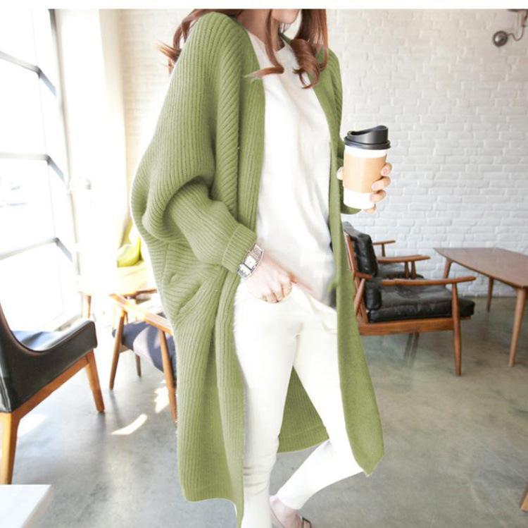 Cardigan long décontracté pour femmes avec ouverture à l'avant et motif de tricot fin Chic & Stil