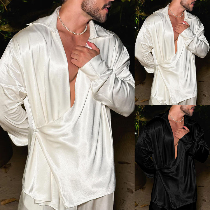 Ladies satin wrap blouse Lune London