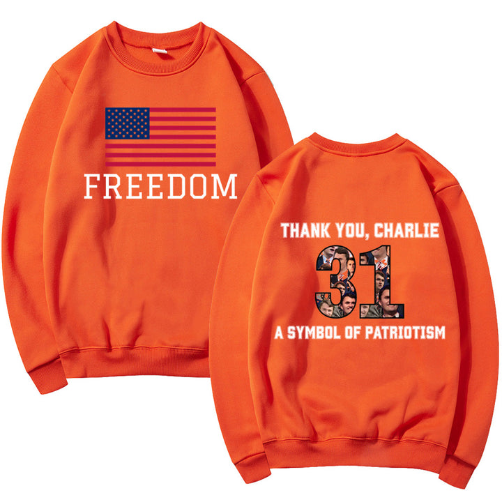 Sweatshirt pour femmes avec imprimé patriotique et matériau doux Chic & Stil