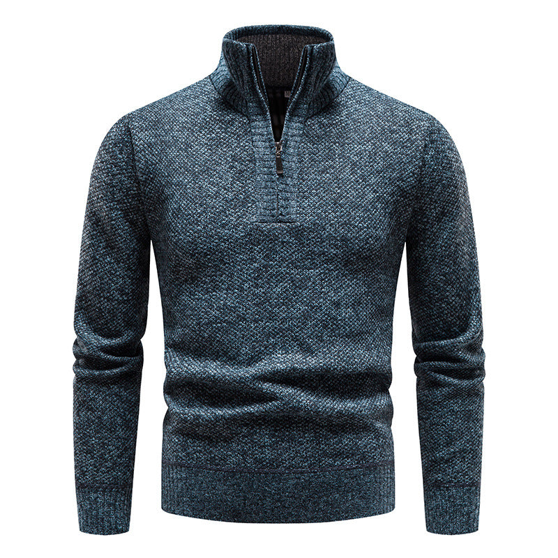 Knitted sweater for men with high collar and zipper Lune London