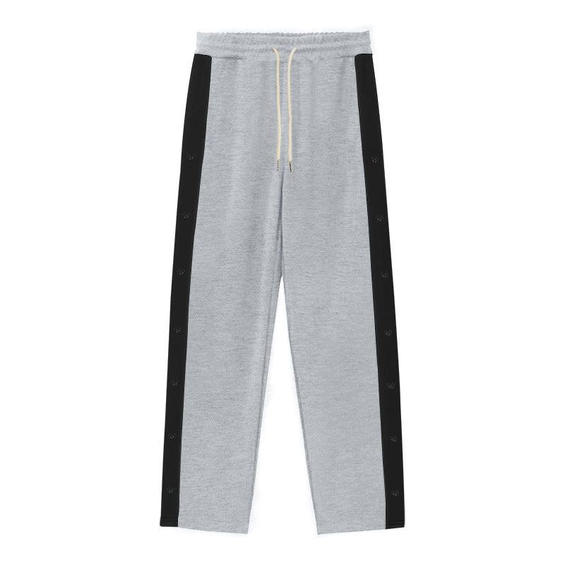 Sport leisure pants for men with chic snap buttons on the sides and style