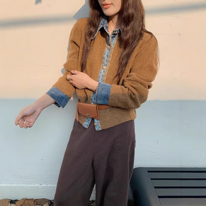 Cardigan féminin à la mode avec un col innovant et des détails de bouton élégants Chic & Stil
