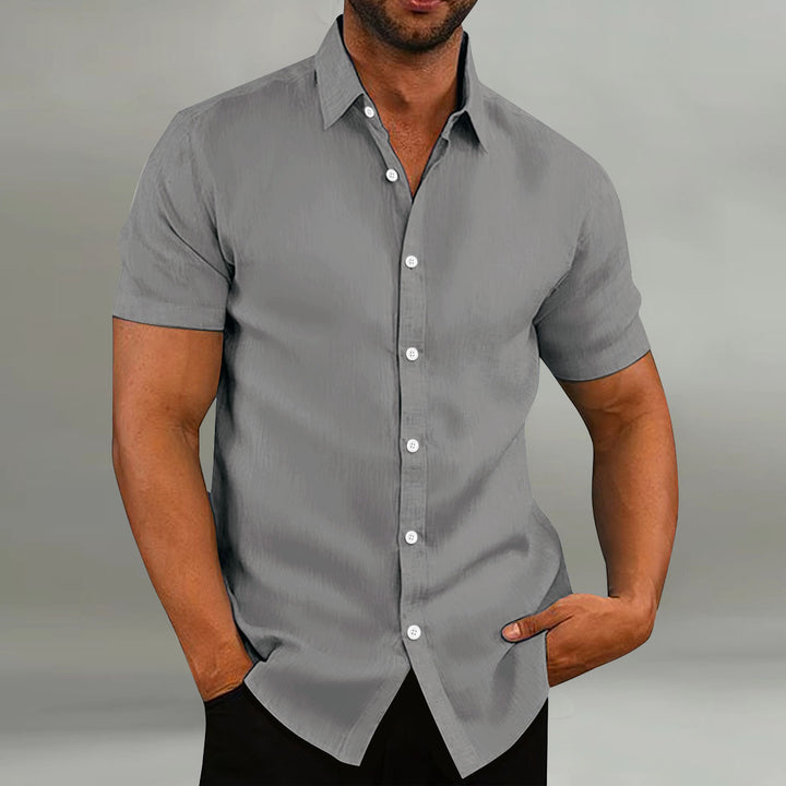 Short sleeve leisure shirt for men with button placket Lune London