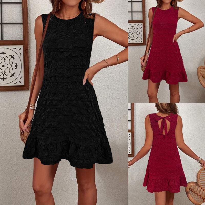 Lune London Women's Sleeveless Summer Dress with Ruffled Details