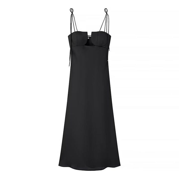 Maxi dress for women with adjustable spaghetti straps and elegant cut Lune London