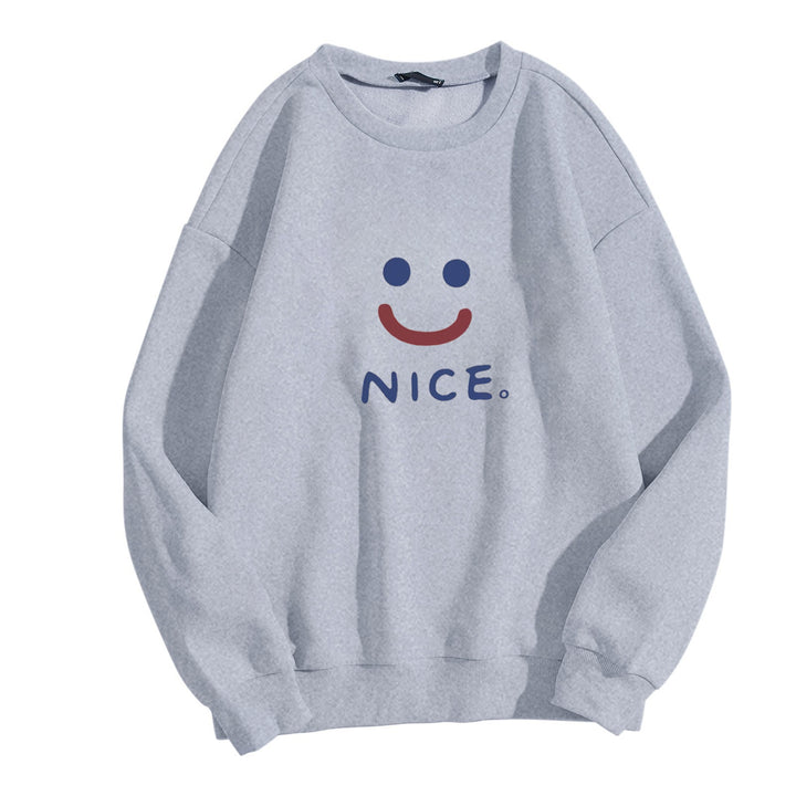 Women casual sweatshirt with cheerful smile motif Chic & Stil