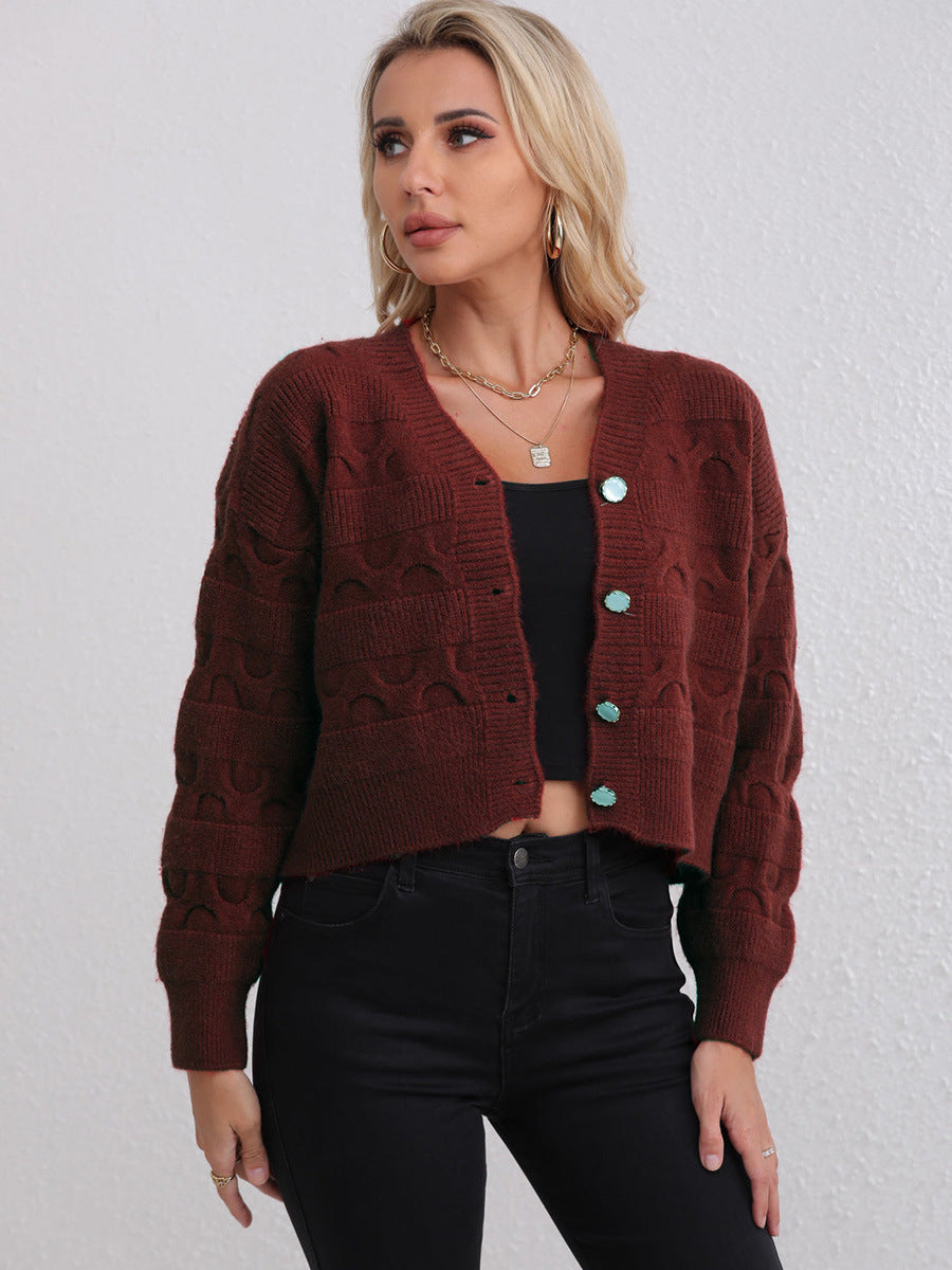 Cardigan pour femme avec motif jacquard à la mode Chic & Stil