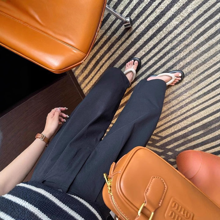 Pantalons larges pour femmes avec taille haute et poches latérales