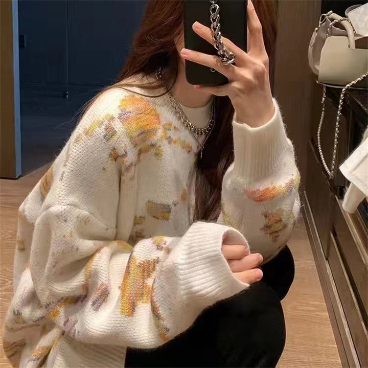 Pull tricoté à la mode pour femmes avec motif créatif Chic & Stil