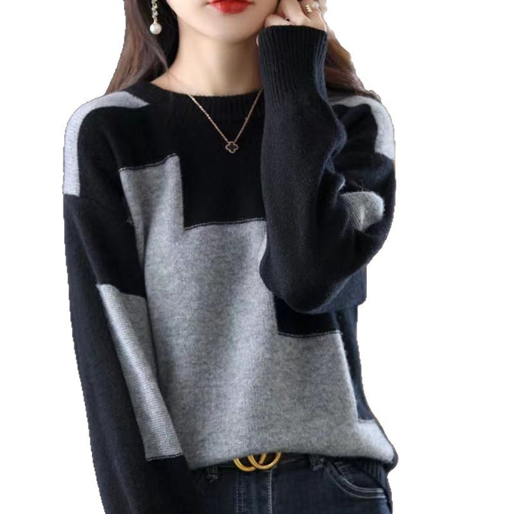 Pull tricoté à motifs pour femmes avec design géométrique Chic & Stil