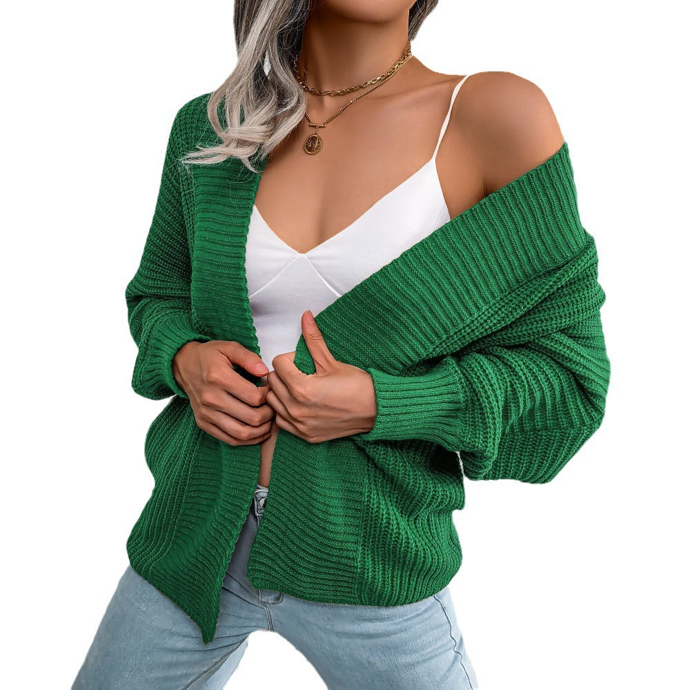 Casual knit cardigan for women with a deep V-neck and an oversized silhouette Lune London