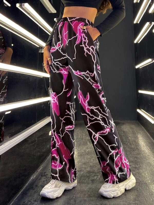 Women wide stylish pants with unique shine effect Lune London