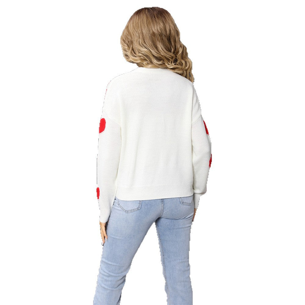 Knitted jacket for women with heart pattern Lune London