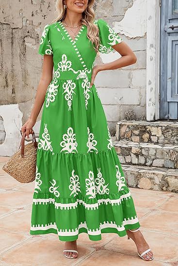Maxi dress for women with eye-catching embroidery and voluminous skirt Lune London