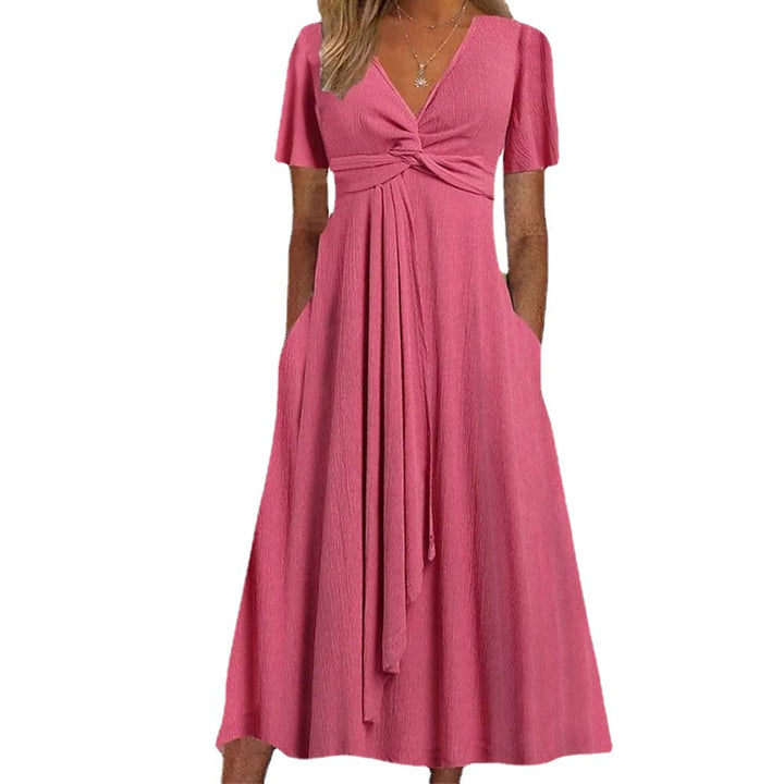 Knotty maxi dress for women with pockets Lune London