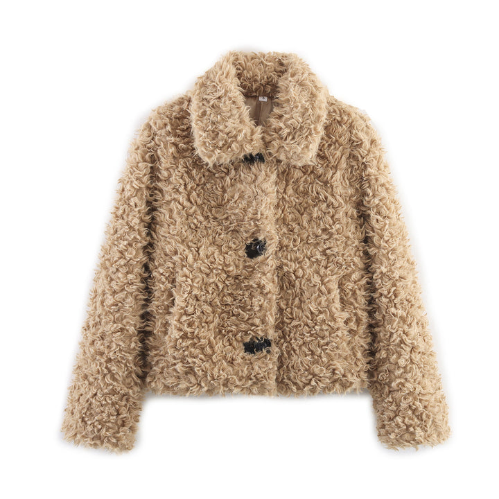 Veste teddy confortable pour femmes avec fermeture à bouton stylée Chic & Stil