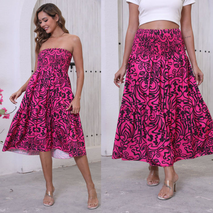 Lune London Abstract Floral Pattern Maxi Women Skirt