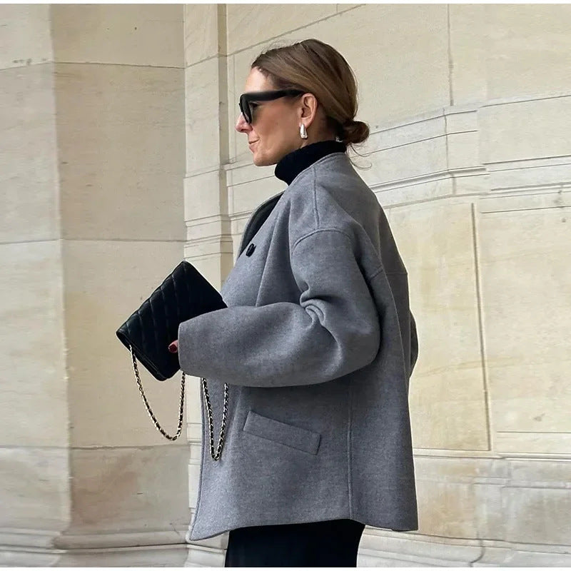 Women's Chic and Stylish Oversized Wool Jacket