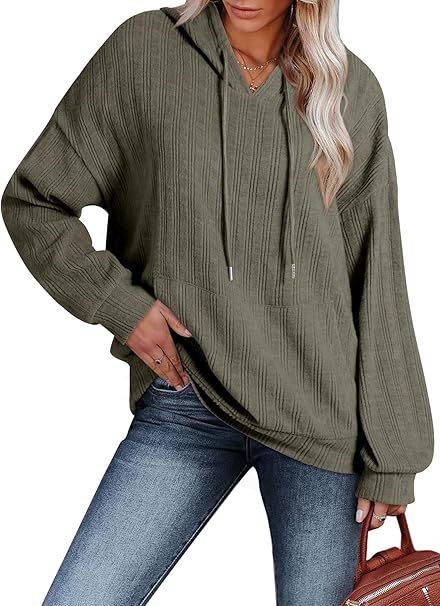 Ladies Oversized Hoodie with Chic Textured Design and Style