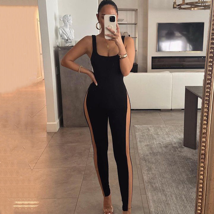 Sleeveless high-performance bodysuit for women with side cutouts Lune London