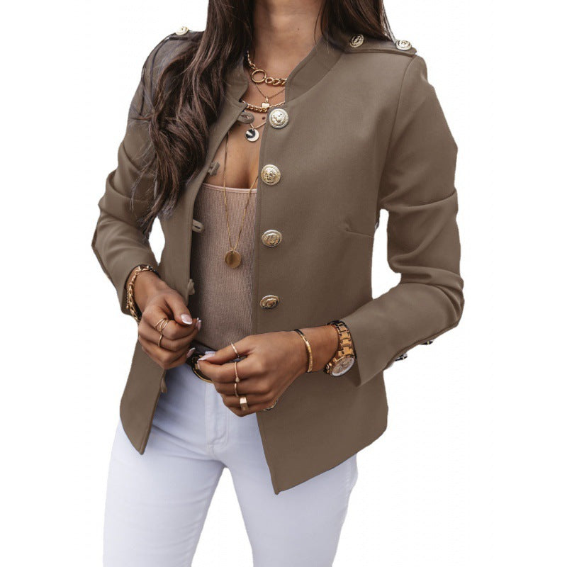 Trendy women's blazer with chic and stylish button detailing