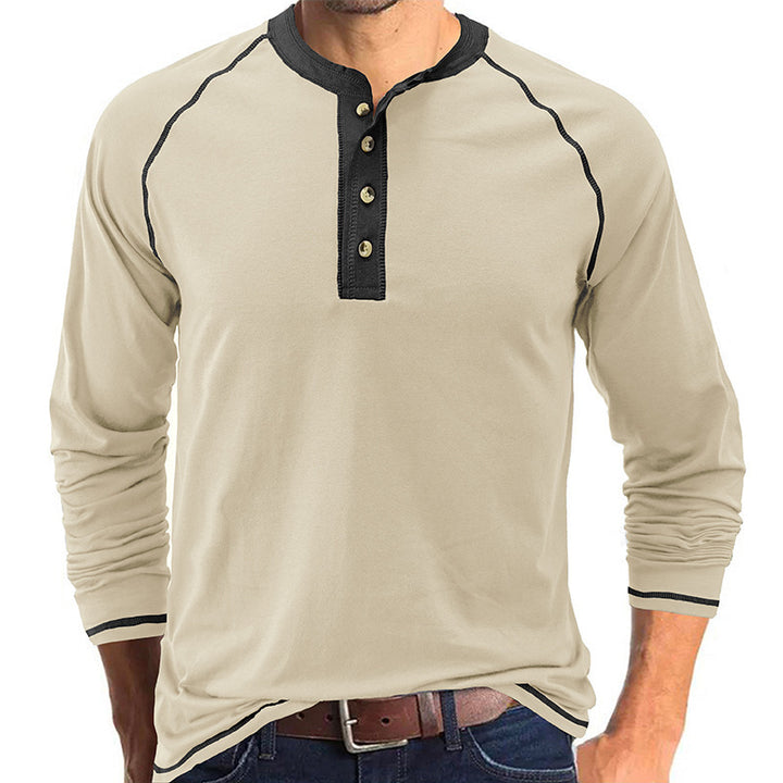 Men's long sleeve shirt with button placket and contrasting details Lune London
