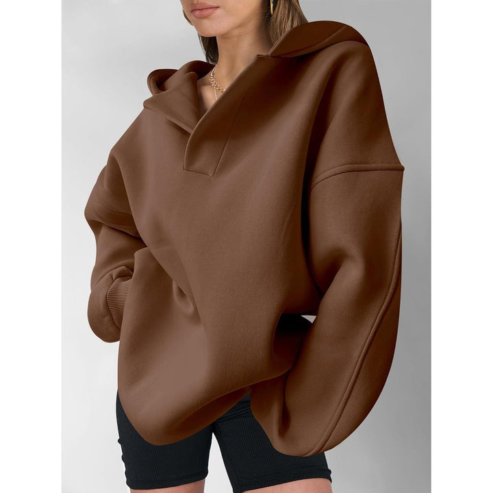 Ladies oversized hoodie with trendy collar Lune London