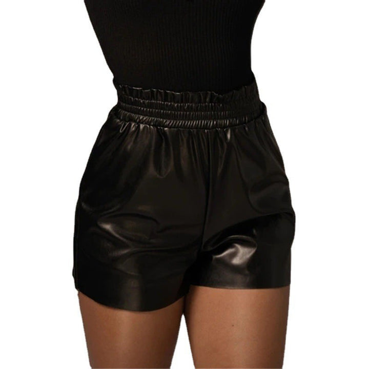 Leather shorts for women with elastic belt and slim fit Lune London