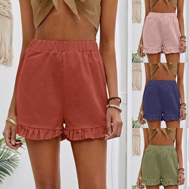 Women's shorts with gathered hem to slip on Lune London