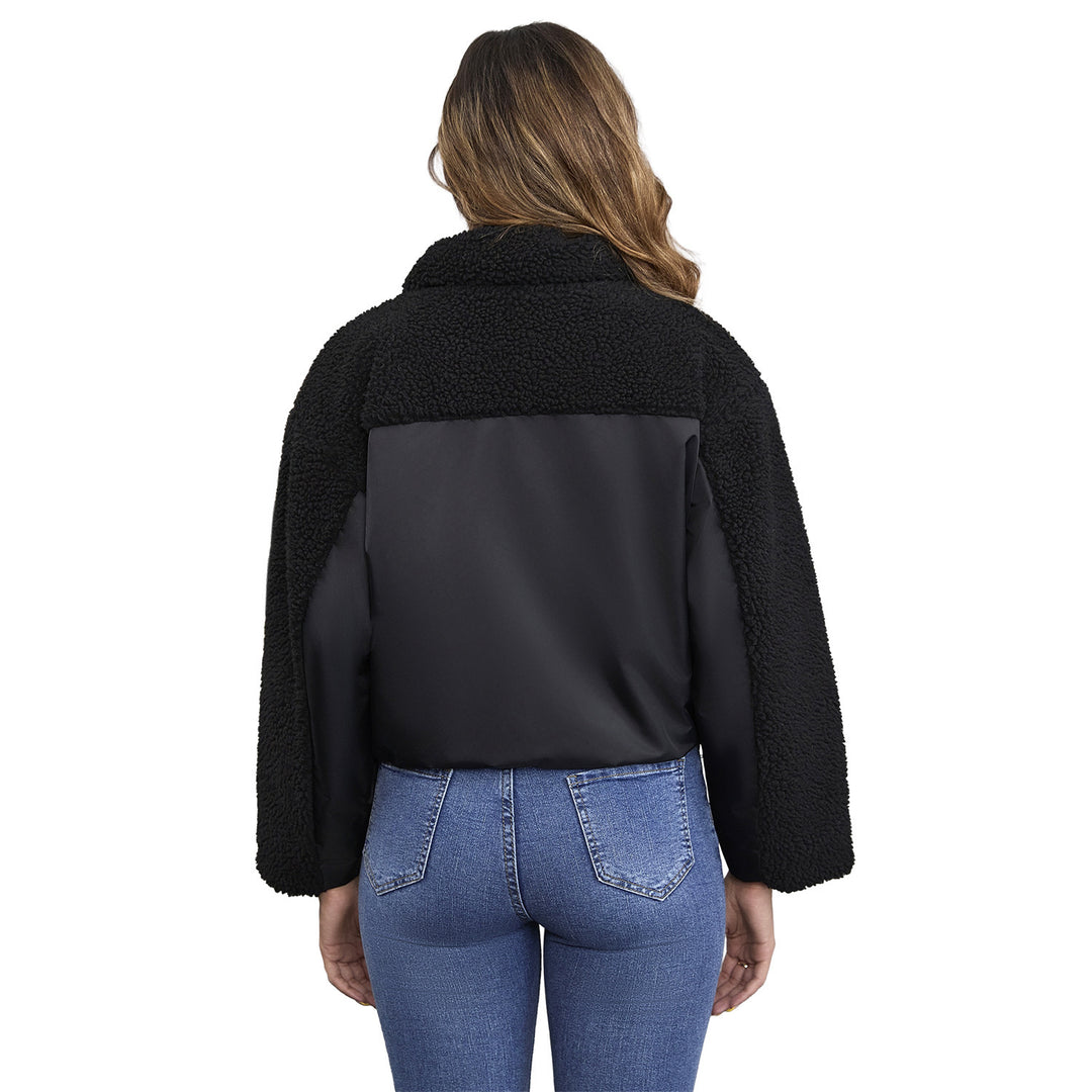 Ladies transitional jacket with fleece details and high collar Lune London