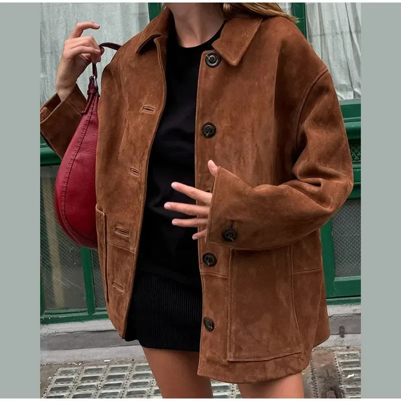 Lune London Elegant suede jacket for women