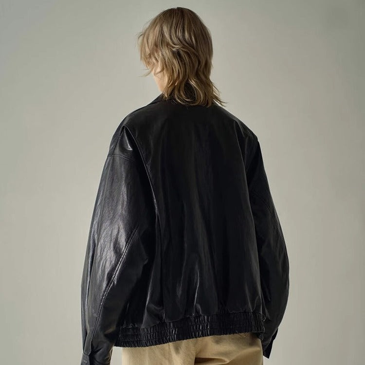 Veste en cuir synthétique surdimensionnée pour femme Chic & Stil