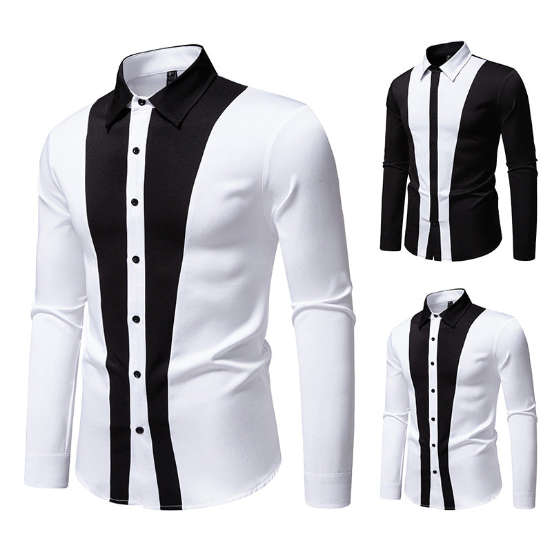 Men's Elegant Shirt with Colored Contrast Inserts Lune London